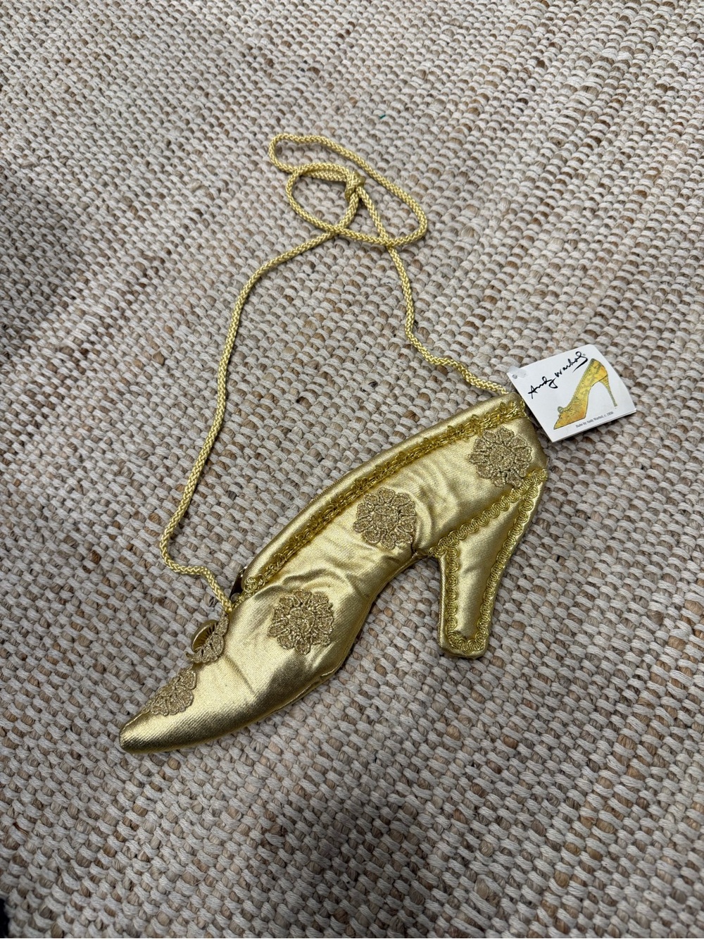 RARE VTG 2000 Andy Warhol "Babs" Gold Shoe Bag Purse ✨ Collector’s Piece!